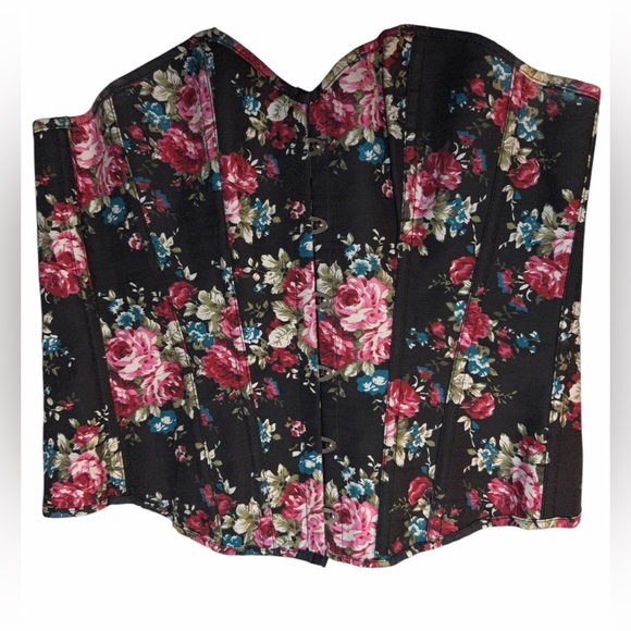 Floral Lace Back Corset Bustier Top - Picture 7 of 12